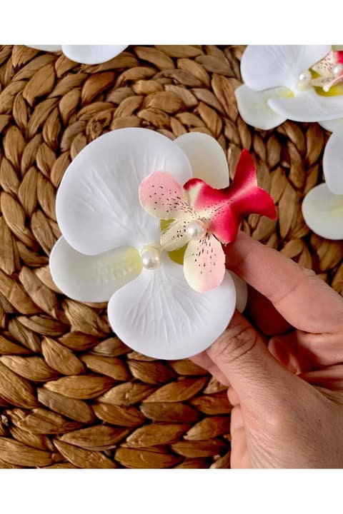 Orkide Çiçeği Kıstırmalı Saç Tokası 1 Adet