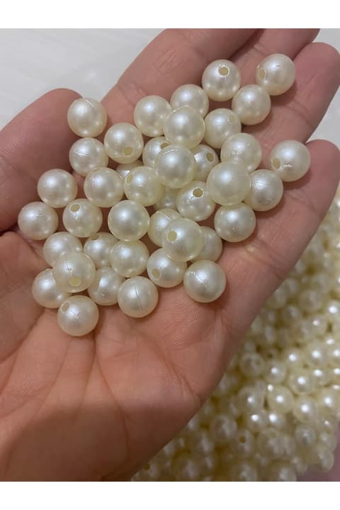 8mm Krem plastik inci boncuk 500gr ( 1500-2000 adet)