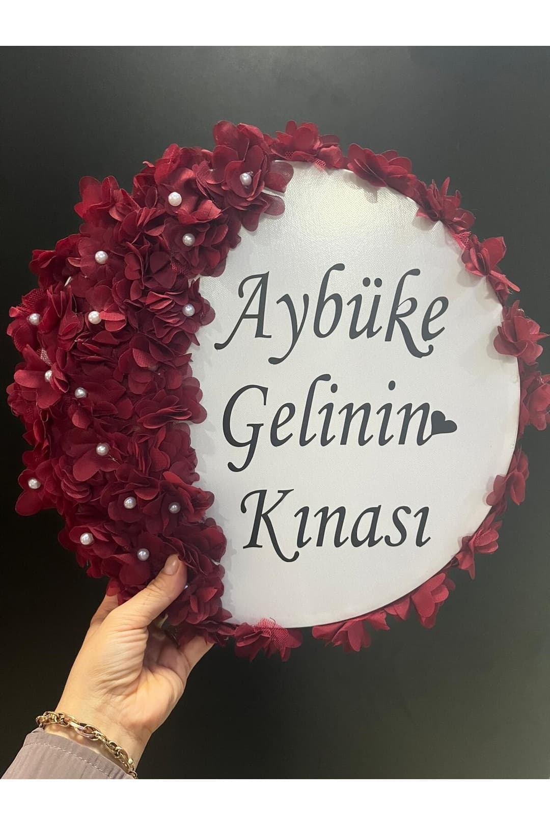 30 Cm Gelin Defi Bordo Kına Gecesi Bekarlığa Veda Gelin tefi